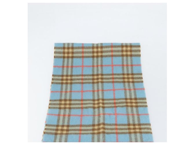 Sciarpa Nova Check in cashmere Burberrys Azzurro Chiaro Auth am10659 Blu chiaro - vista 3