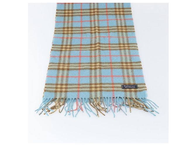 Sciarpa Nova Check in cashmere Burberrys Azzurro Chiaro Auth am10659 Blu chiaro - vista 4