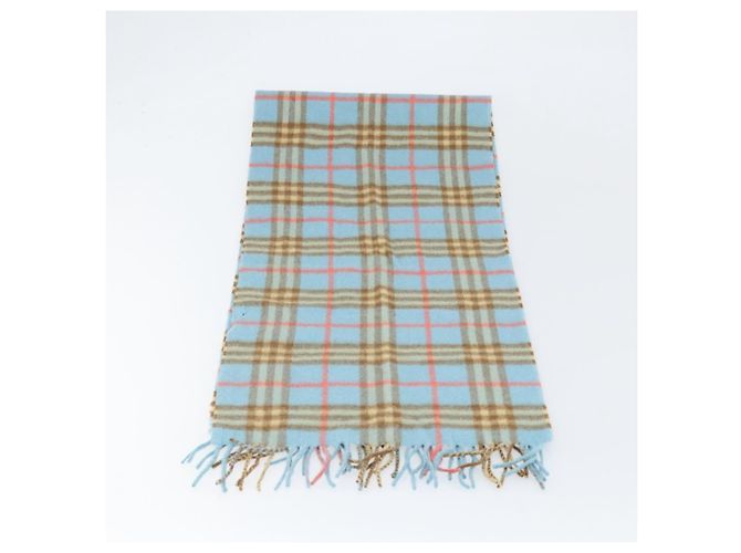 Sciarpa Nova Check in cashmere Burberrys Azzurro Chiaro Auth am10659 Blu chiaro - vista 6