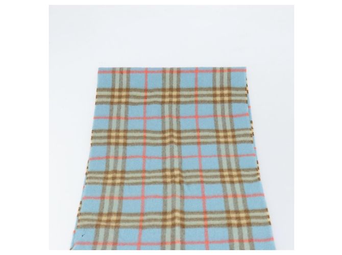 Sciarpa Nova Check in cashmere Burberrys Azzurro Chiaro Auth am10659 Blu chiaro - vista 7
