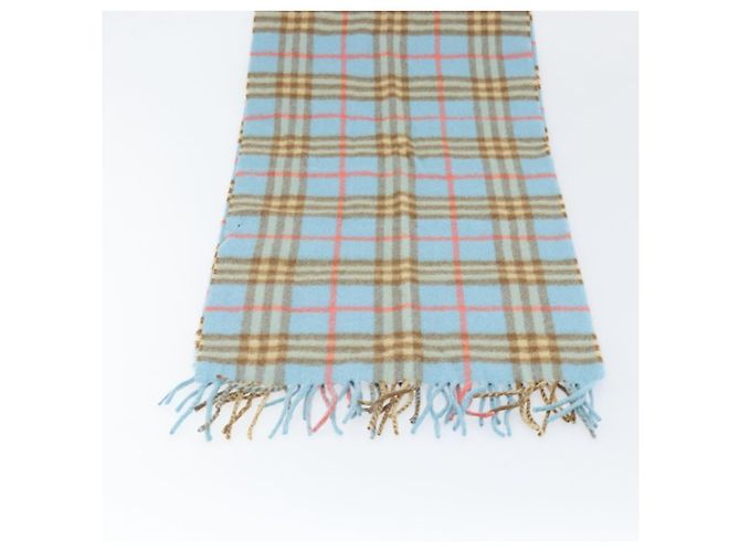 Sciarpa Nova Check in cashmere Burberrys Azzurro Chiaro Auth am10659 Blu chiaro - vista 8