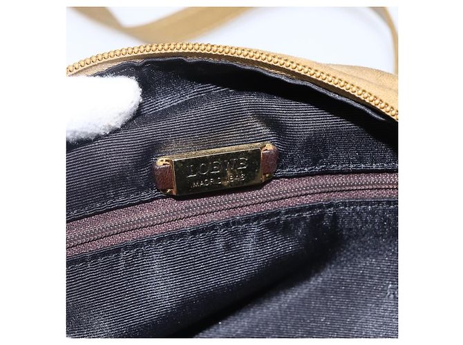 LOEWE Borsa a Spalla Anagram Suede Beige Auth 173498 - vista 11