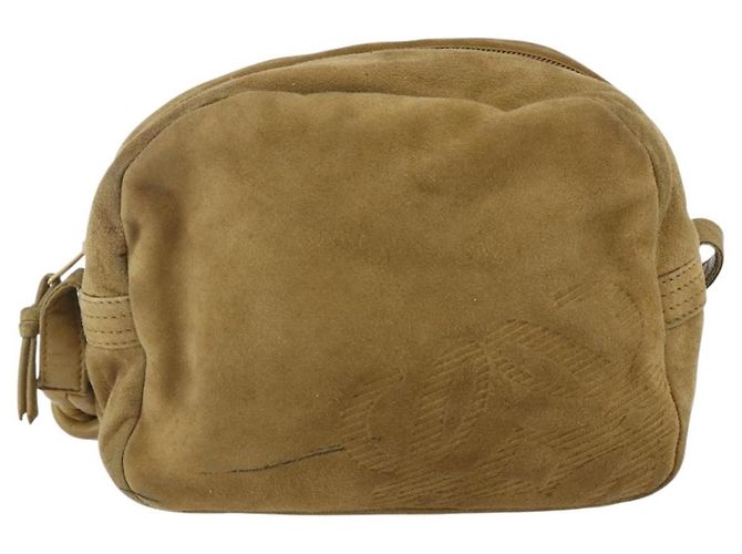 LOEWE Borsa a Spalla Anagram Suede Beige Auth 173498 - vista 13