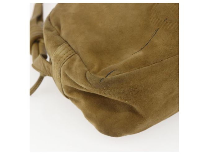 LOEWE Borsa a Spalla Anagram Suede Beige Auth 173498 - vista 14