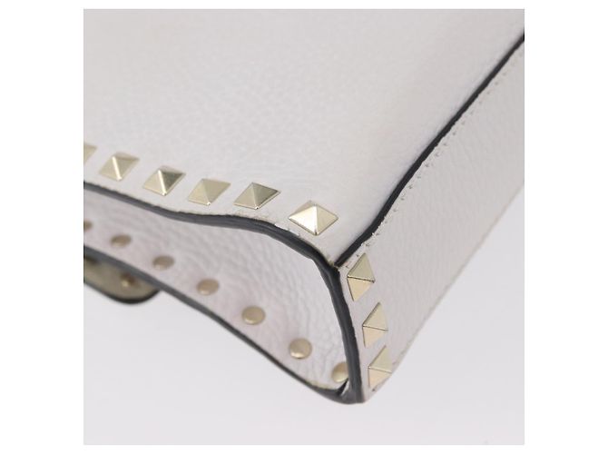 Valentino Borsa a Spalla in Pelle Bianca e Oro Auth BA10633 Bianco D'oro - vista 15