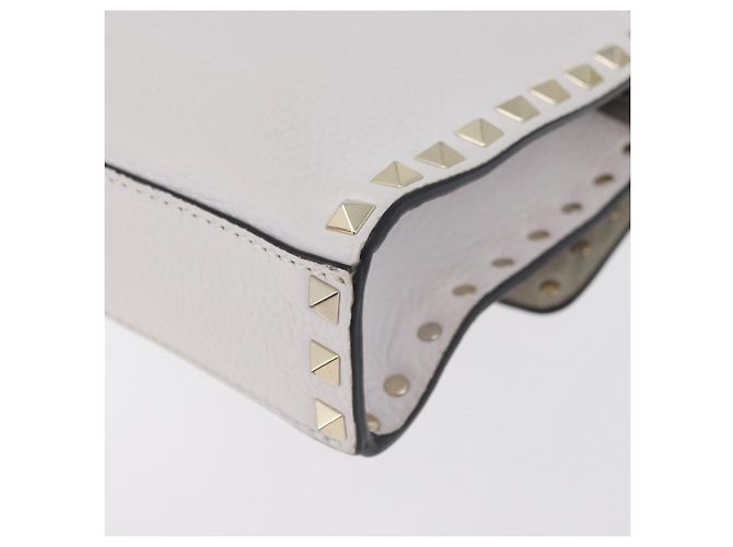 Valentino Borsa a Spalla in Pelle Bianca e Oro Auth BA10633 Bianco D'oro - vista 16