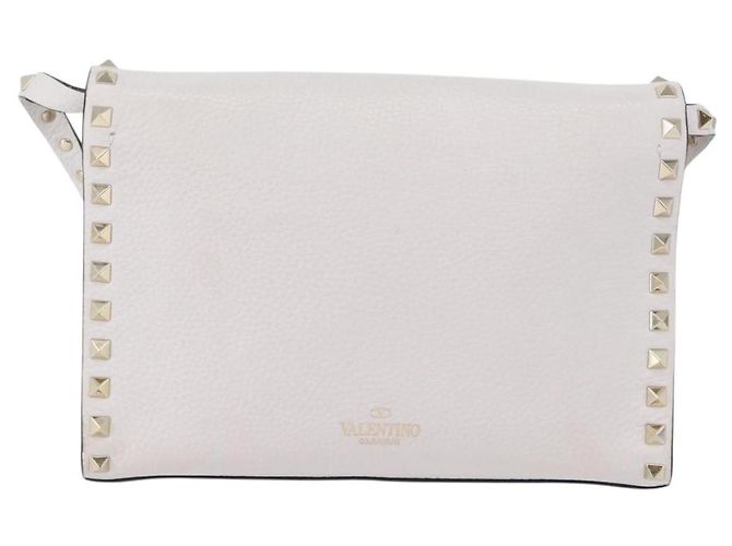 Valentino Borsa a Spalla in Pelle Bianca e Oro Auth BA10633 Bianco D'oro - vista 2