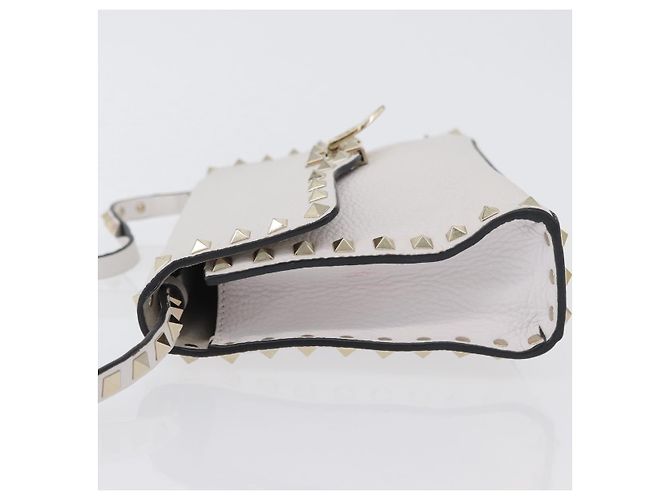 Valentino Borsa a Spalla in Pelle Bianca e Oro Auth BA10633 Bianco D'oro - vista 4