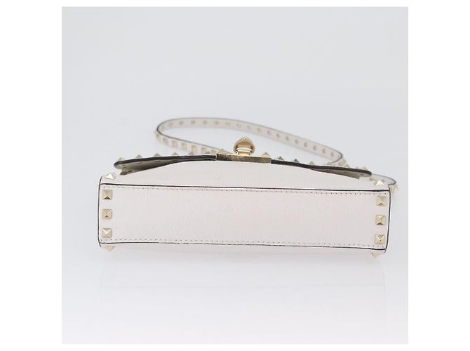 Valentino Borsa a Spalla in Pelle Bianca e Oro Auth BA10633 Bianco D'oro - vista 5
