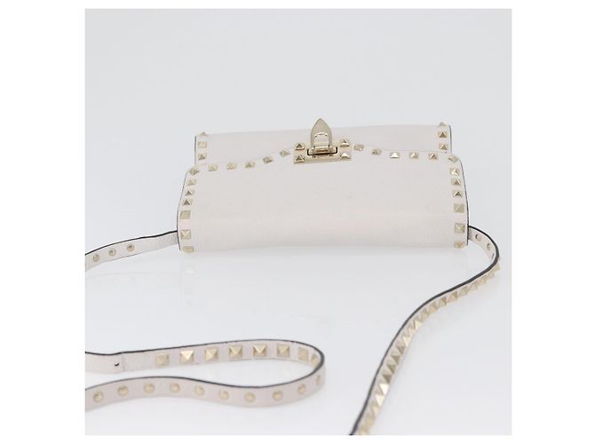 Valentino Borsa a Spalla in Pelle Bianca e Oro Auth BA10633 Bianco D'oro - vista 6