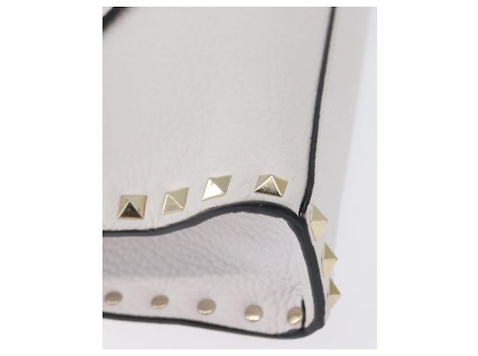 Valentino Borsa a Spalla in Pelle Bianca e Oro Auth BA10633 Bianco D'oro - vista 9