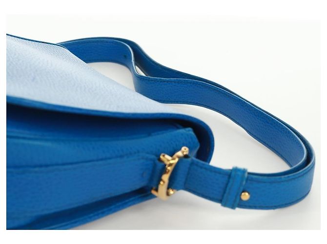 CARTIER Must Line Borsa a Spalla in Pelle Blu Oro Auth 168927V D'oro - vista 8