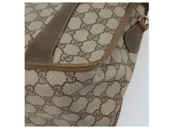 Borsa tote Gucci GG Supreme Web Sherry Line in PVC beige e oro 41 02 039 Auth 171911 D'oro - vista 17