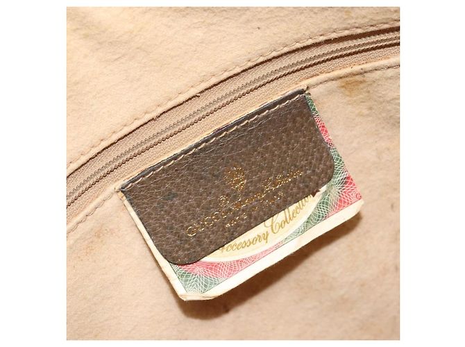 Borsa tote Gucci GG Supreme Web Sherry Line in PVC beige e oro 41 02 039 Auth 171911 D'oro - vista 19