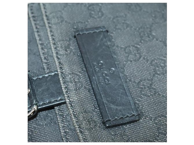 Borsa a Spalla GG Canvas Gucci Nera Argento 101654 Auth hk3369 Nero - vista 17