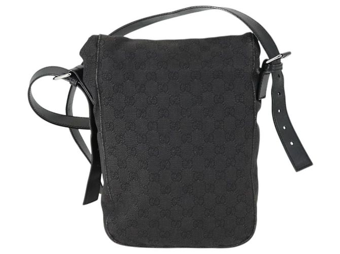 Borsa a Spalla GG Canvas Gucci Nera Argento 101654 Auth hk3369 Nero - vista 2