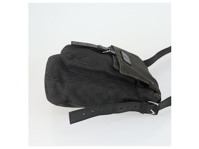 Borsa a Spalla GG Canvas Gucci Nera Argento 101654 Auth hk3369 Nero - vista 3