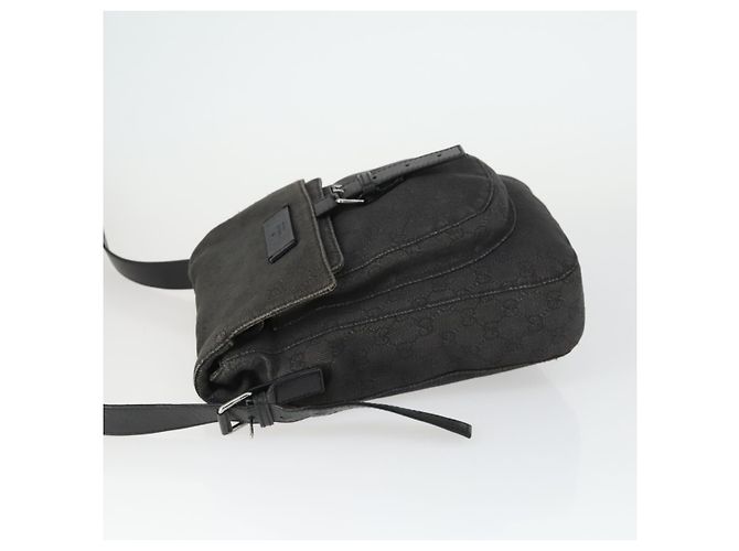 Borsa a Spalla GG Canvas Gucci Nera Argento 101654 Auth hk3369 Nero - vista 4