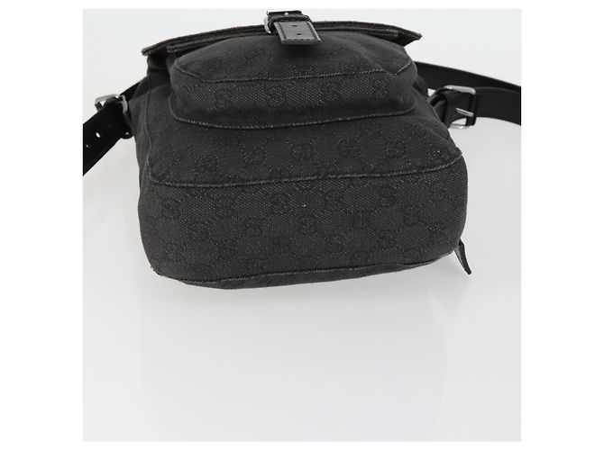 Borsa a Spalla GG Canvas Gucci Nera Argento 101654 Auth hk3369 Nero - vista 5