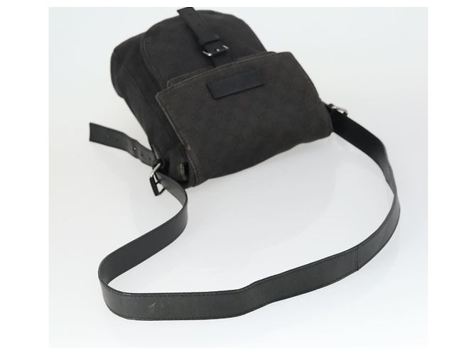 Borsa a Spalla GG Canvas Gucci Nera Argento 101654 Auth hk3369 Nero - vista 7