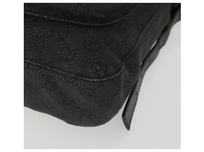 Borsa a Spalla GG Canvas Gucci Nera Argento 101654 Auth hk3369 Nero - vista 9