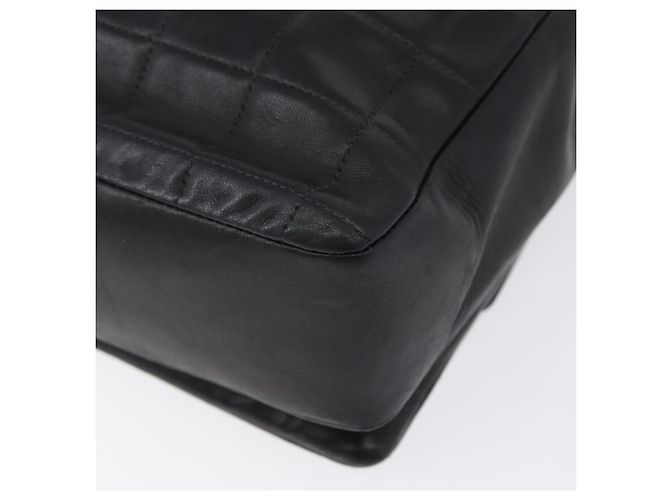 CHANEL Borsa a Spalla Choco Bar in Pelle di Agnello Nera Argento CC Auth bs33473 Nero - vista 16