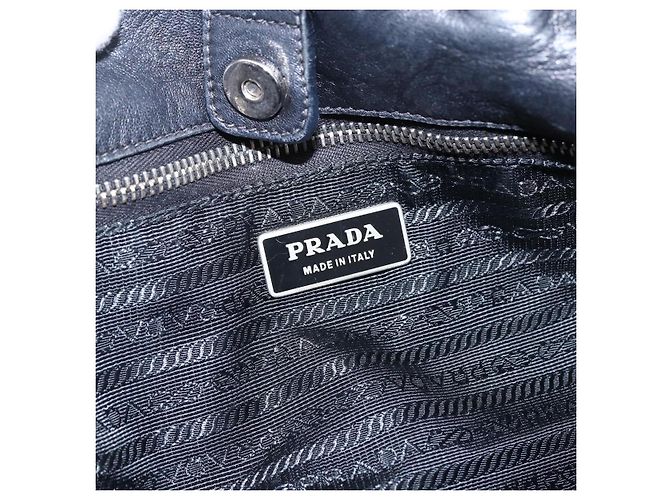 Ribbon PRADA Bandentasche aus Nylon Leder Schwarz Silber Authentisch 173676 - Ansicht 10