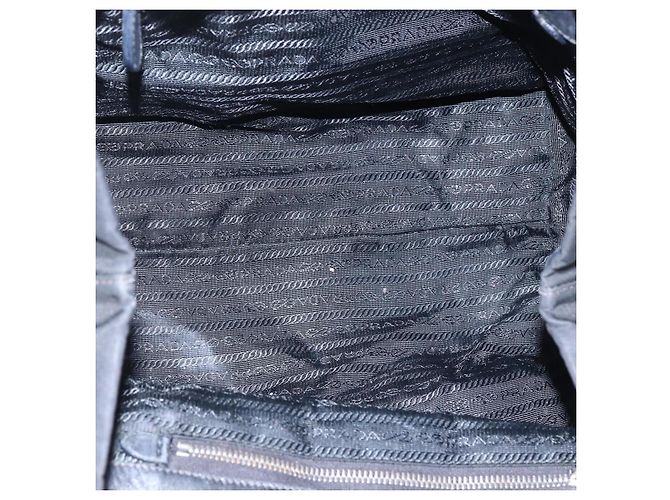 Ribbon PRADA Bandentasche aus Nylon Leder Schwarz Silber Authentisch 173676 - Ansicht 11