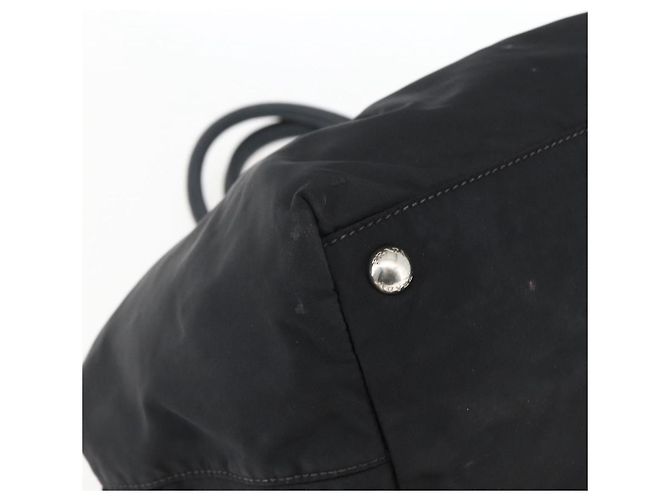 Ribbon PRADA Bandentasche aus Nylon Leder Schwarz Silber Authentisch 173676 - Ansicht 14
