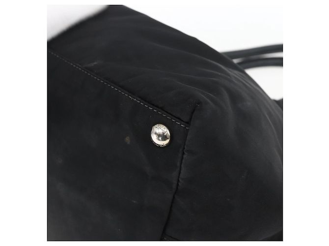 Ribbon PRADA Bandentasche aus Nylon Leder Schwarz Silber Authentisch 173676 - Ansicht 15