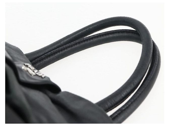 Ribbon PRADA Bandentasche aus Nylon Leder Schwarz Silber Authentisch 173676 - Ansicht 8