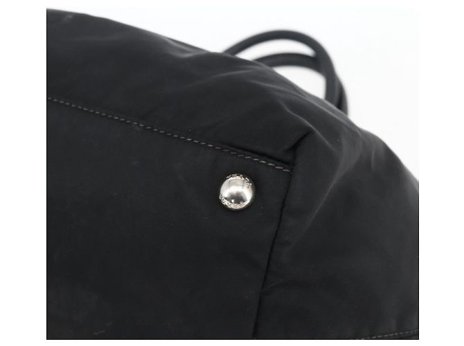 Ribbon PRADA Bandentasche aus Nylon Leder Schwarz Silber Authentisch 173676 - Ansicht 9