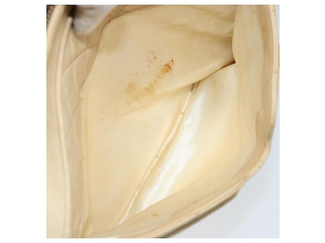 Borsa a spalla in pelle matelassé CHANEL con catena beige oro CC Auth 173120A D'oro - vista 10