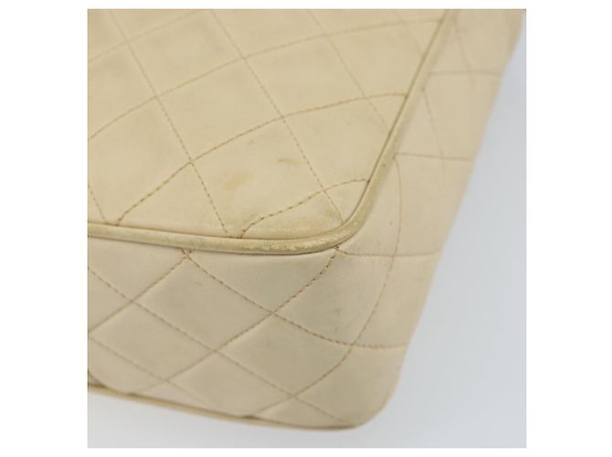 Borsa a spalla in pelle matelassé CHANEL con catena beige oro CC Auth 173120A D'oro - vista 15