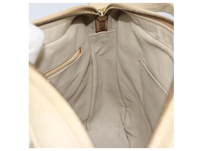 Borsa a spalla in pelle matelassé CHANEL con catena beige oro CC Auth 173120A D'oro - vista 21