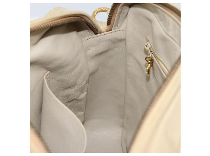 Borsa a spalla in pelle matelassé CHANEL con catena beige oro CC Auth 173120A D'oro - vista 22