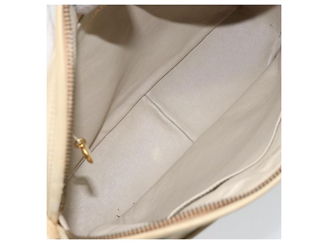 Borsa a spalla in pelle matelassé CHANEL con catena beige oro CC Auth 173120A D'oro - vista 9
