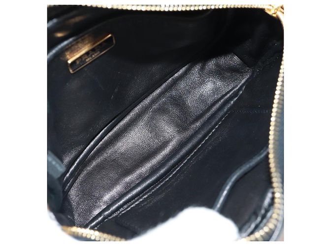 Ribbon Borsa a Spalla in Pelle PRADA con Nastro Nero Rosso Oro Auth 171555V D'oro - vista 9