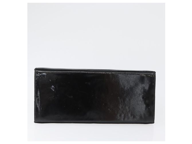Borsa Gancini Chain Salvatore Ferragamo in pelle verniciata nera e oro Auth LNZ268 - vista 6
