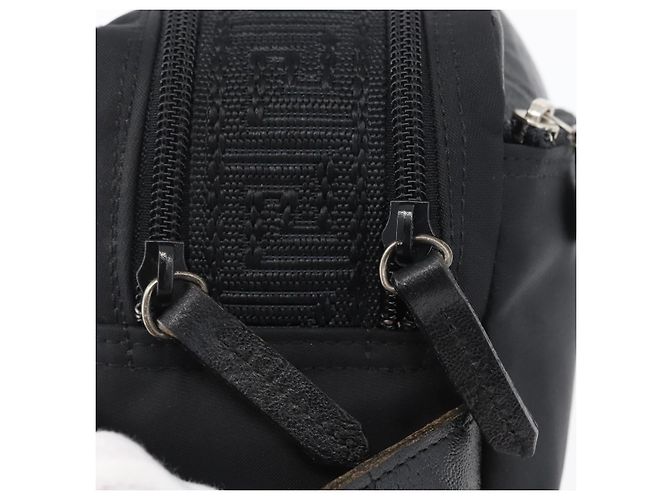 Borsa a mano VERSACE Sunburst in nylon nero e argento Auth am10693 - vista 10