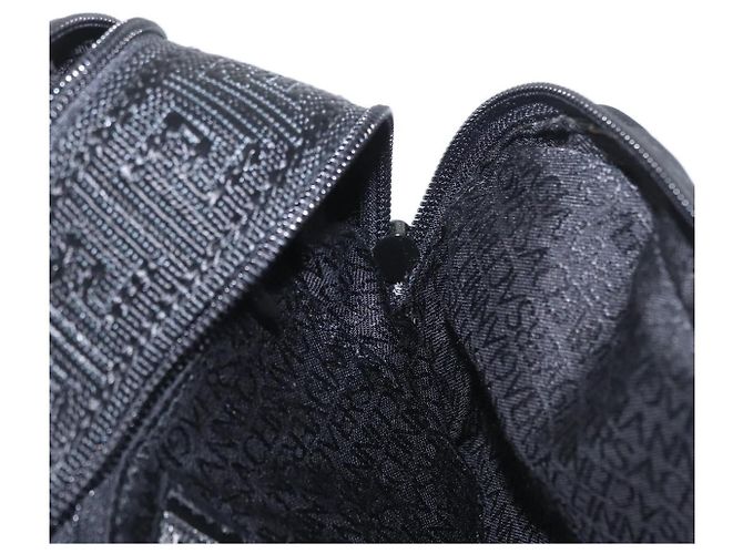 Borsa a mano VERSACE Sunburst in nylon nero e argento Auth am10693 - vista 19