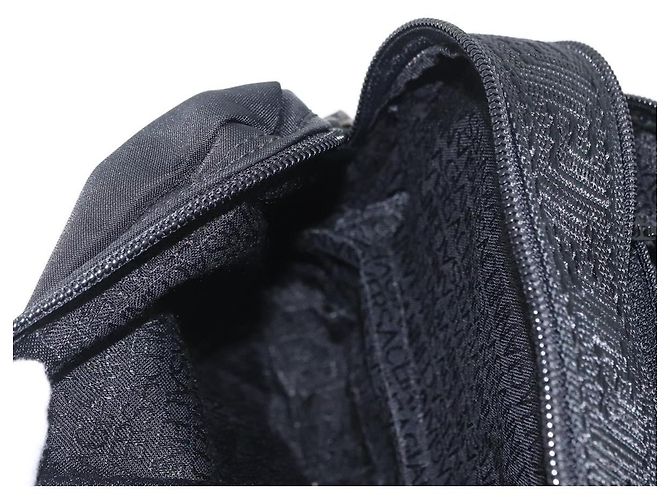 Borsa a mano VERSACE Sunburst in nylon nero e argento Auth am10693 - vista 22