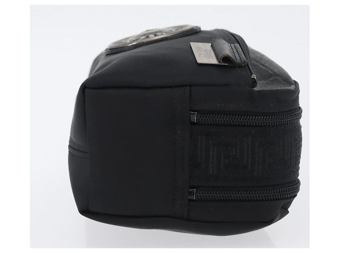 Borsa a mano VERSACE Sunburst in nylon nero e argento Auth am10693 - vista 3