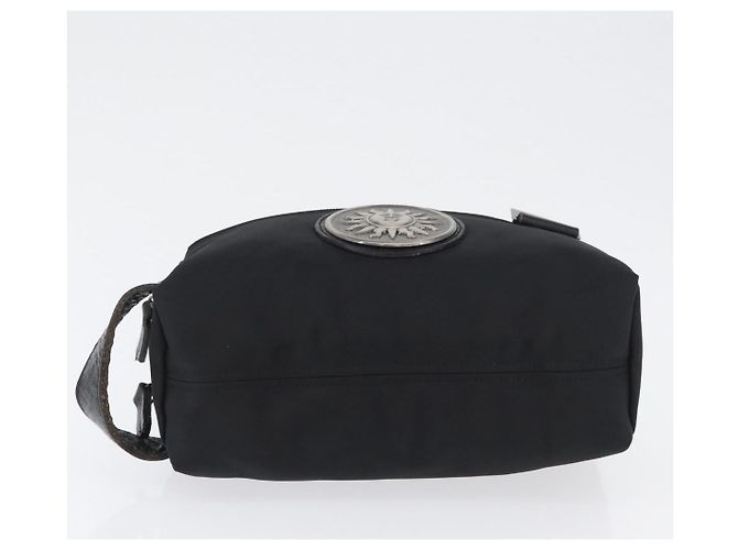 Borsa a mano VERSACE Sunburst in nylon nero e argento Auth am10693 - vista 5