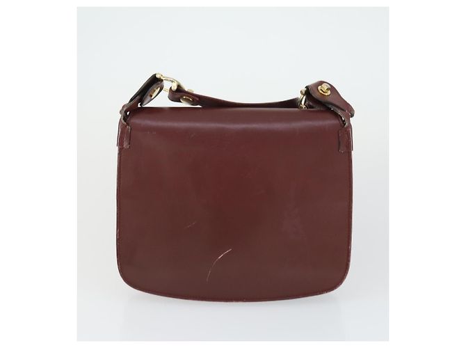 CARTIER Borsa a Spalla Must Line Pelle 2 Set Bordeaux Oro Auth bs33356 D'oro Bordò - vista 11