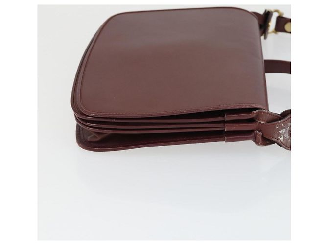 CARTIER Borsa a Spalla Must Line Pelle 2 Set Bordeaux Oro Auth bs33356 D'oro Bordò - vista 12