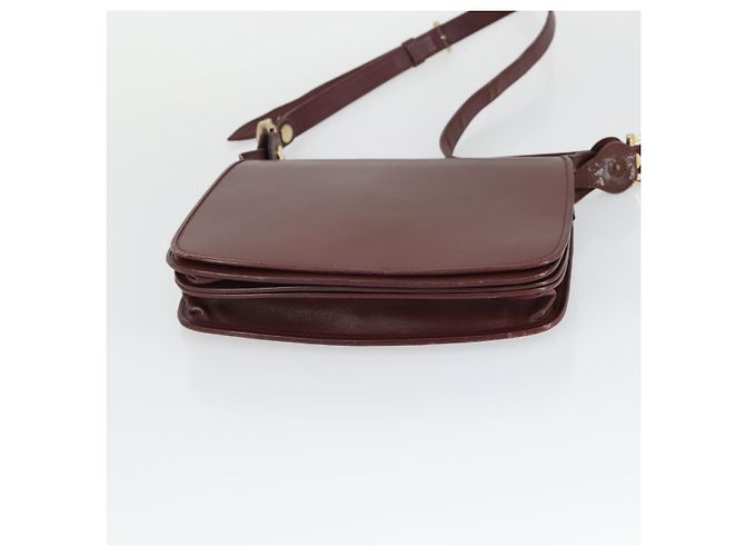 CARTIER Borsa a Spalla Must Line Pelle 2 Set Bordeaux Oro Auth bs33356 D'oro Bordò - vista 15