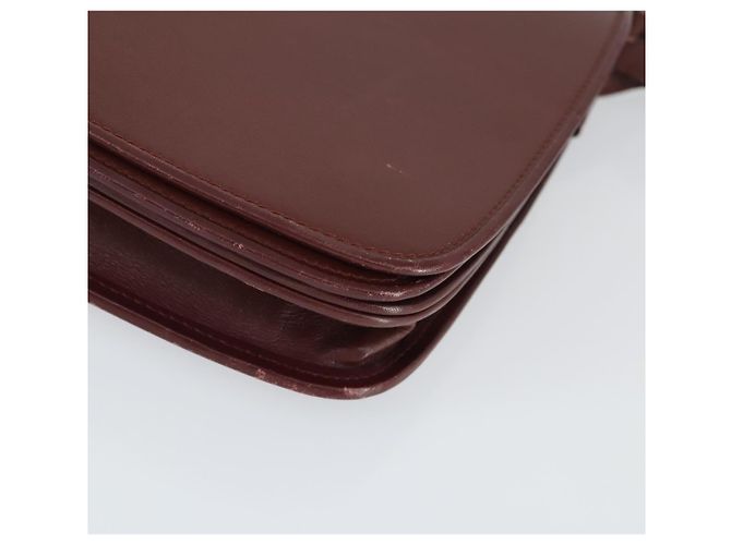 CARTIER Borsa a Spalla Must Line Pelle 2 Set Bordeaux Oro Auth bs33356 D'oro Bordò - vista 16