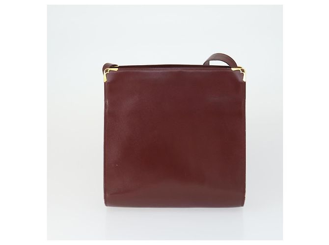 CARTIER Borsa a Spalla Must Line Pelle 2 Set Bordeaux Oro Auth bs33356 D'oro Bordò - vista 3