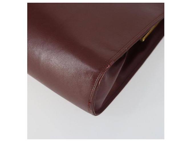 CARTIER Borsa a Spalla Must Line Pelle 2 Set Bordeaux Oro Auth bs33356 D'oro Bordò - vista 8
